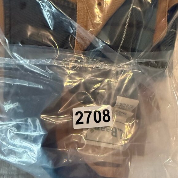 LL Bean Chore Barn Tan Jacket with Brown Collar EUC 2708 - Picture 13 of 13